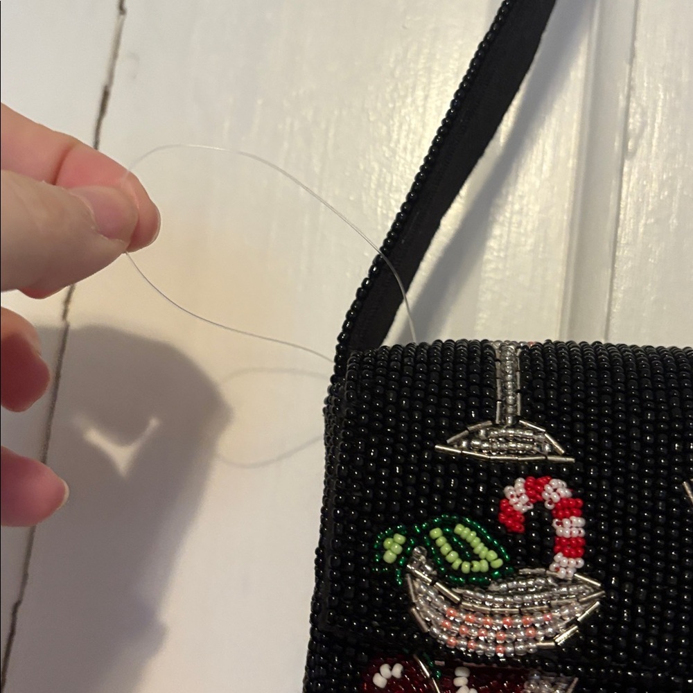 Anthropologie Fiona food & drink edition: Black Cocktail Motif Shoulder Bag NWOT - Picture 7 of 10
